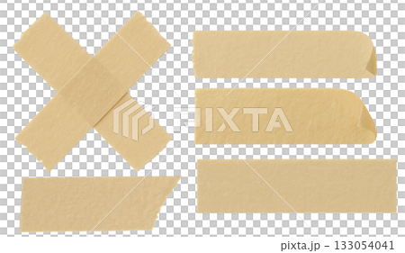 set of paper stickers on white background 133054041