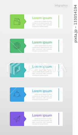 Infographic 5 options design elements for your business data. Vector Illustration. Infographic 5 options design elements for your business data. Vector Illustration. 133054194