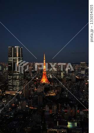 東京シティビューから見た東京タワーと都心の夜景 11月港区2056通常色・東京タワー・東京シティビュ 東京シティビューから見た東京タワーと都心の夜景 11月港区2056通常色・東京タワー・東京シティビュ 133054305