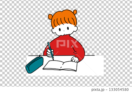 學習的女孩的插圖 133054580