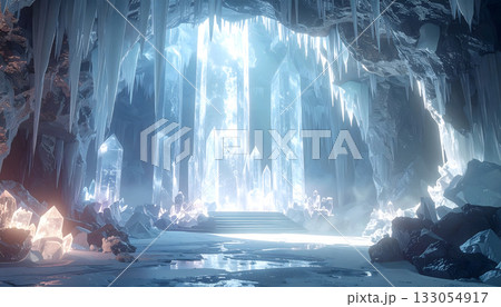 水晶と氷の洞窟の世界 133054917