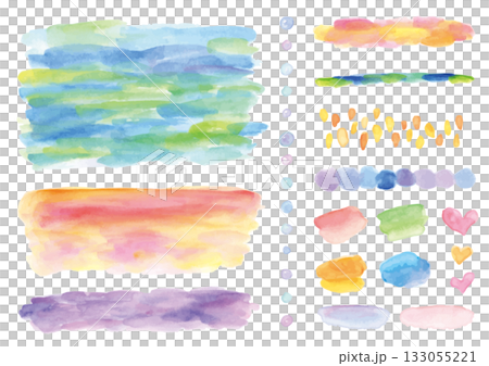 一組水彩手繪紋理和裝飾圖案 133055221