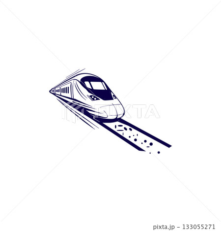 high speed train silhouette, vectors illustration. 133055271