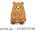 母熊と小熊のかわいいイラスト 133055296