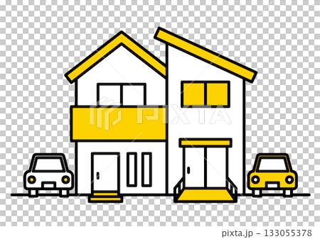 二世帯住宅のアイコンイラスト / ベクター 133055378