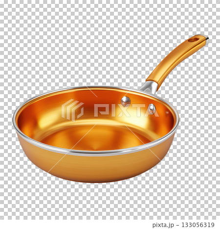 Bright Copper Non-Stick Frying Pan Ideal for Cooking and Culinary Preparation in Modern Kitchen Settings 133056319