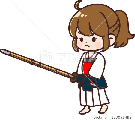 剣道をしている女の子 (袴白) 剣道をしている女の子 (袴白) 133056498