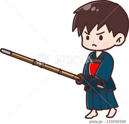 剣道をしている男の子 (袴紺) 剣道をしている男の子 (袴紺) 133056500