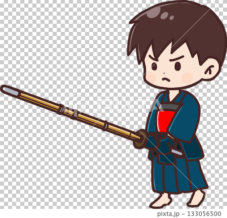 剣道をしている男の子 (袴紺) 剣道をしている男の子 (袴紺) 133056500