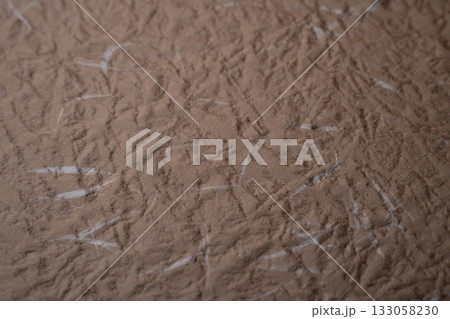 自然な繊維模様が入った茶色の越前和紙 133058230