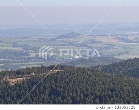 gentle winding trail through lush woods, peaceful hilltop pathway revealing expansive landscape gentle winding trail through lush woods, peaceful hilltop pathway revealing expansive landscape 133058529