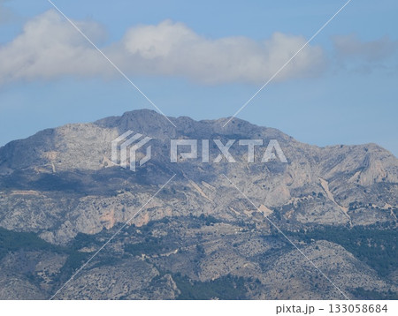 mountain range scenery, impressive rocky heights with textured features and expansive scenic views 133058684
