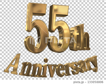 3DCG文字「55th Anniversary/55周年マークキラキラ」 3DCG文字「55th Anniversary/55周年マークキラキラ」 133058806