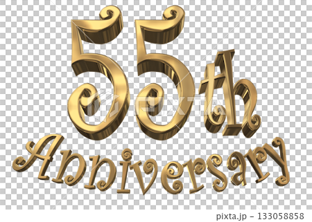 3DCG文字“55週年紀念/55週年紀念標誌閃耀” 3DCG文字“55週年紀念/55週年紀念標誌閃耀” 133058858