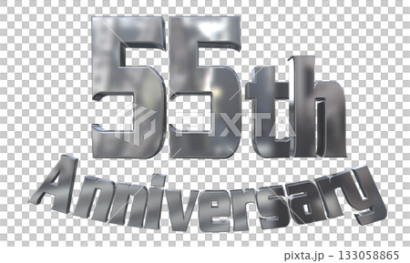 3DCG文字「55th Anniversary/55周年マークキラキラ」 3DCG文字「55th Anniversary/55周年マークキラキラ」 133058865