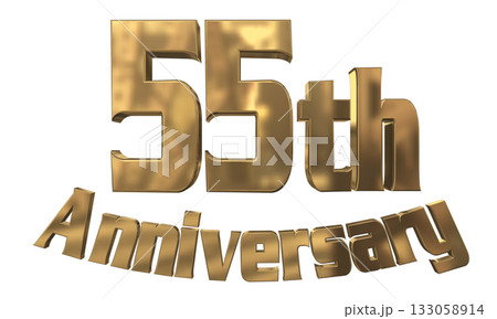 3DCG文字「55th Anniversary/55周年マークキラキラ」 133058914