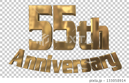 3DCG文字「55th Anniversary/55周年マークキラキラ」 133058914
