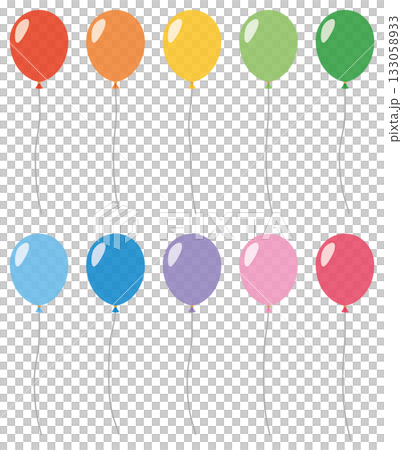 Set of vector illustrations of balloon icons of various shapes 133058933