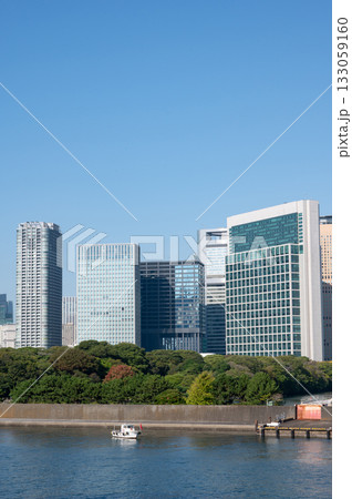 勝どきから見た汐留の高層ビル群 勝どきから見た汐留の高層ビル群 133059160