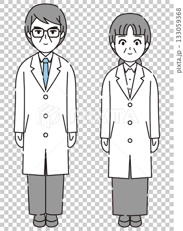 身穿白大褂的男女插圖 3 133059368