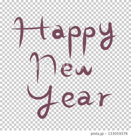 新年賀卡素材：“新年快樂”，配以時尚書法 133059376