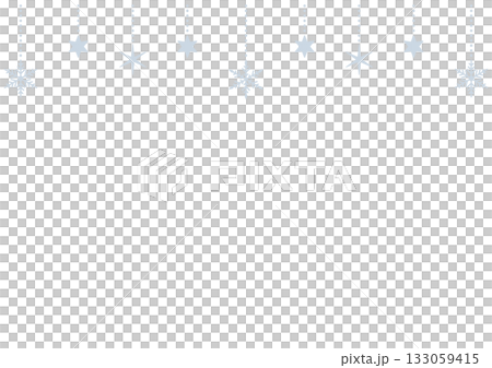 雪の結晶と星のフレーム風ベクターイラスト素材(アイスブルー) 133059415