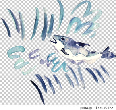 鮭魚逆流而上的插圖 133059472