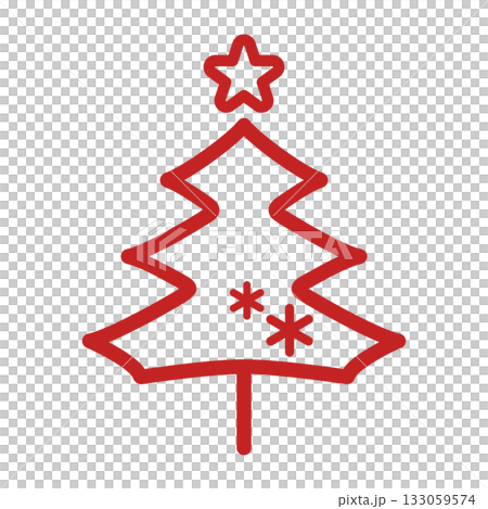簡潔時尚的紅色聖誕樹插畫圖標,冬季象徵,紅色線條畫 簡潔時尚的紅色聖誕樹插畫圖標,冬季象徵,紅色線條畫 133059574