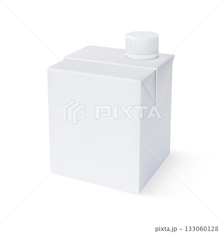 Realistic milk box, vector 3D white cardboard template for juice, dairy beverage products, rectangular mock up package Realistic milk box, vector 3D white cardboard template for juice, dairy beverage products, rectangular mock up package 133060128