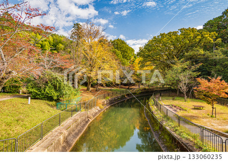 秋の琵琶湖疏水　山ノ谷橋からの眺め　京都市 133060235