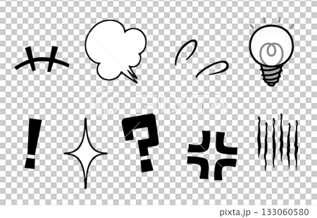 Cartoon reaction icon set Cartoon reaction icon set 133060580