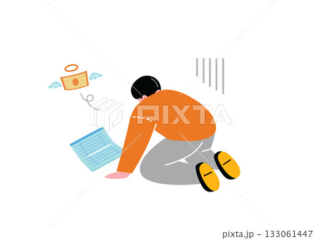 金欠に直面する男性 133061447