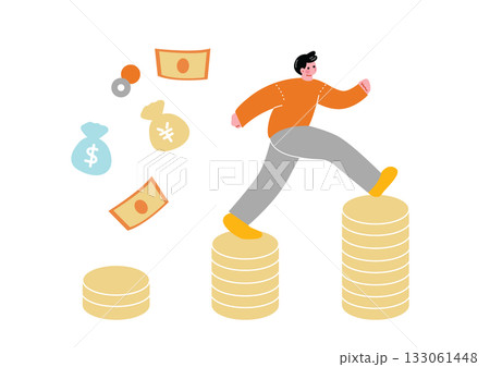 収入を増やしていく男性 133061448
