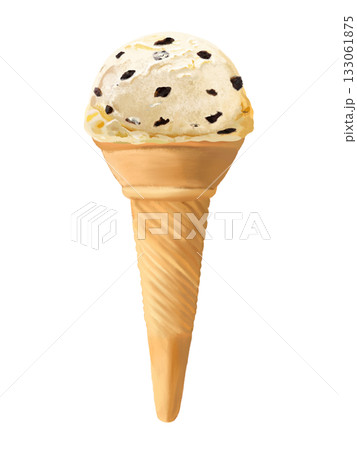 チョコチップアイス（バニラ）コーン付き 133061875