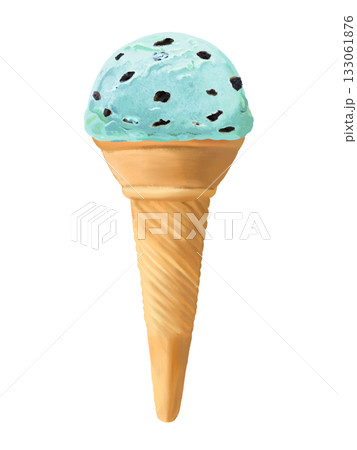 チョコチップアイス（チョコミント）コーン付き 133061876