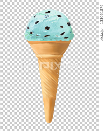 チョコチップアイス（チョコミント）コーン付き 133061876