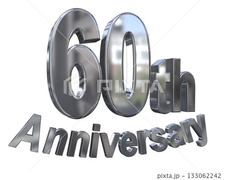 3DCG文字「60th Anniversary/60周年マークキラキラ」 3DCG文字「60th Anniversary/60周年マークキラキラ」 133062242