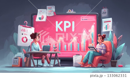 KPI：最終的な目標（KGI）を達成するための「重要業績評価指標」のイメージ