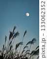 秋の風景　月とススキ 133062352