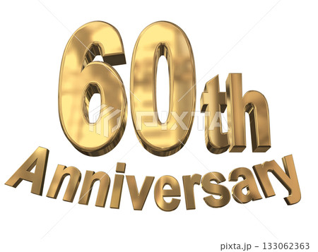 3DCG文字「60th Anniversary/60周年マークキラキラ」 133062363