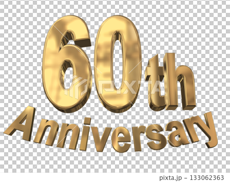 3DCG文字「60th Anniversary/60周年マークキラキラ」 133062363