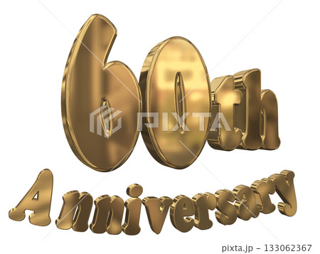 3DCG文字「60th Anniversary/60周年マークキラキラ」 3DCG文字「60th Anniversary/60周年マークキラキラ」 133062367