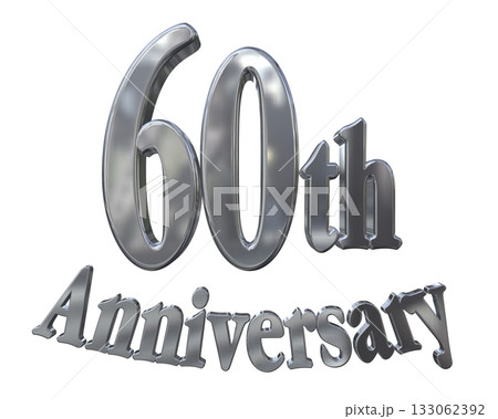 3DCG文字「60th Anniversary/60周年マークキラキラ」 3DCG文字「60th Anniversary/60周年マークキラキラ」 133062392