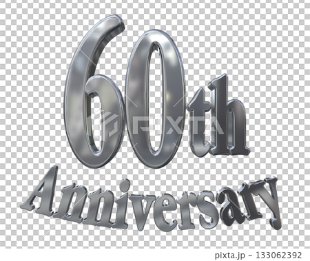 3DCG文字「60th Anniversary/60周年マークキラキラ」 3DCG文字「60th Anniversary/60周年マークキラキラ」 133062392