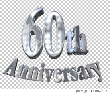 3DCG文字「60th Anniversary/60周年マークキラキラ」 3DCG文字「60th Anniversary/60周年マークキラキラ」 133062393