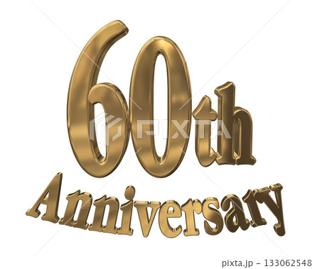 3DCG文字「60th Anniversary/60周年マークキラキラ」 3DCG文字「60th Anniversary/60周年マークキラキラ」 133062548