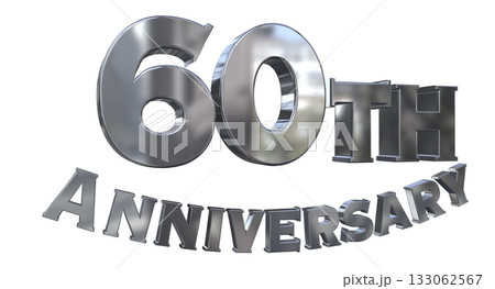 3DCG文字「60th Anniversary/60周年マークキラキラ」 133062567
