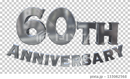 3DCG文字「60th Anniversary/60周年マークキラキラ」 3DCG文字「60th Anniversary/60周年マークキラキラ」 133062568