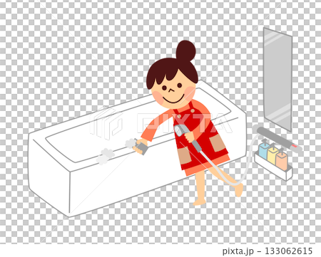 洗澡的婦女 133062615