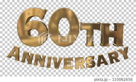 3DCG文字「60th Anniversary/60周年マークキラキラ」 3DCG文字「60th Anniversary/60周年マークキラキラ」 133062656